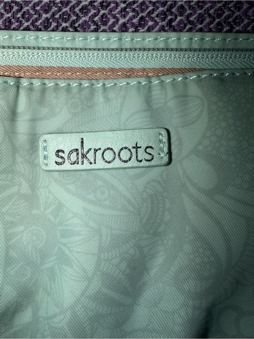 Sakroots Mint Green Tote with Subtle Patterned Lining